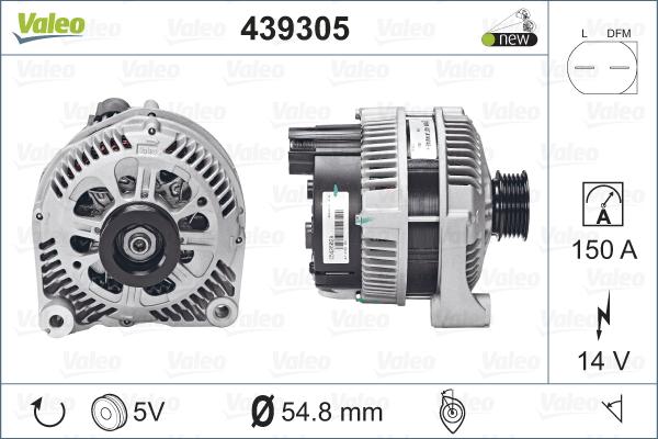 Valeo 439305 - Генератор autospares.lv