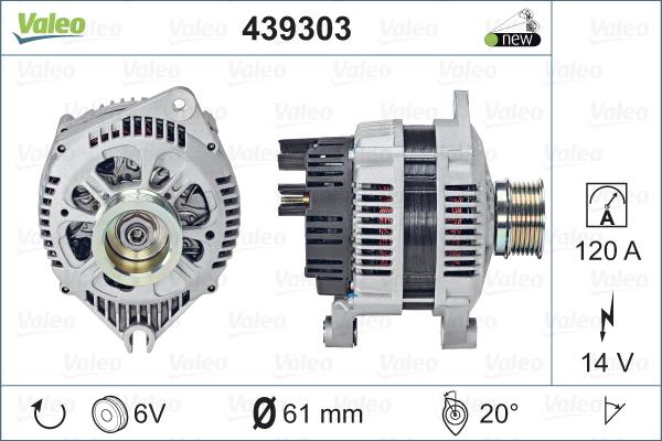 Valeo 439303 - Генератор autospares.lv