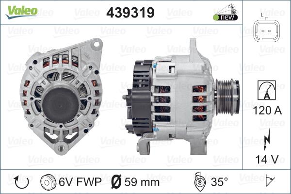 Valeo 439319 - Генератор autospares.lv