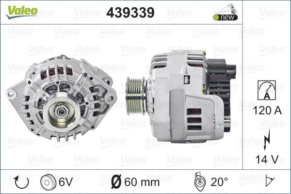 Valeo 439339 - Генератор autospares.lv