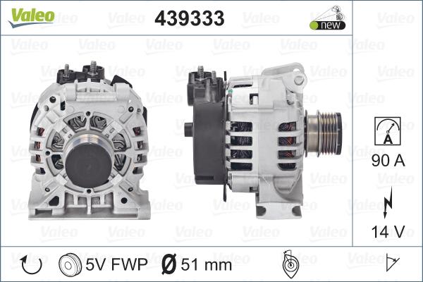 Valeo 439333 - Генератор autospares.lv