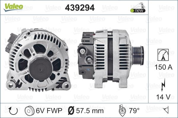 Valeo 439294 - Генератор autospares.lv