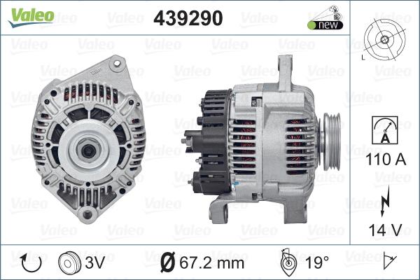 Valeo 439290 - Генератор autospares.lv