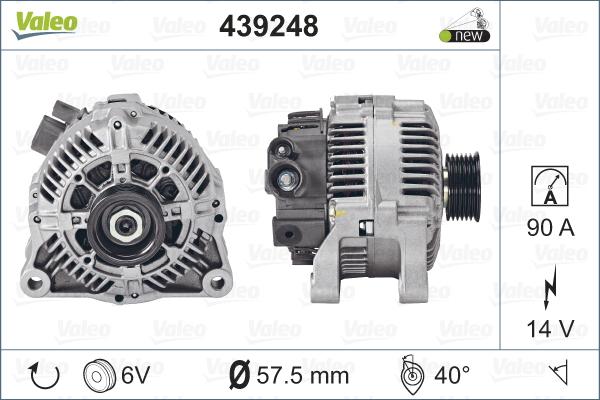 Valeo 439248 - Генератор autospares.lv