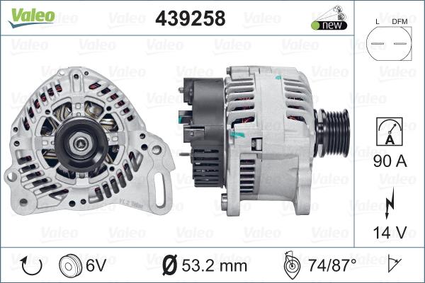 Valeo 439258 - Генератор autospares.lv