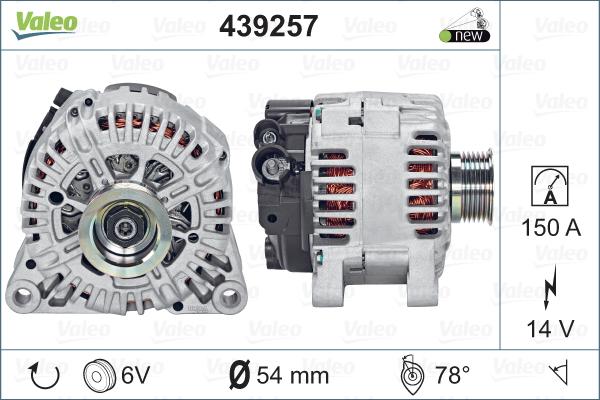 Valeo 439257 - Генератор autospares.lv