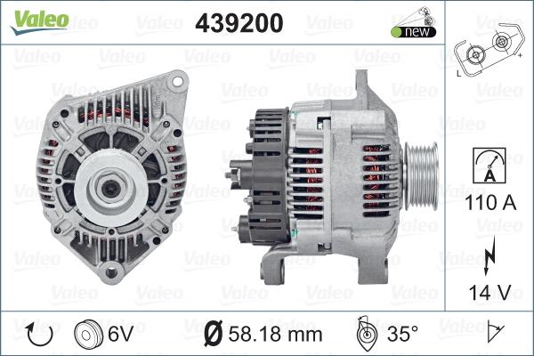 Valeo 439200 - Генератор autospares.lv