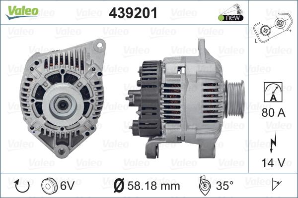 Valeo 439201 - Генератор autospares.lv