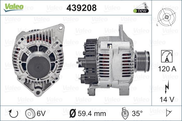 Valeo 439208 - Генератор autospares.lv