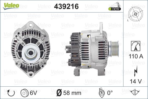 Valeo 439216 - Генератор autospares.lv