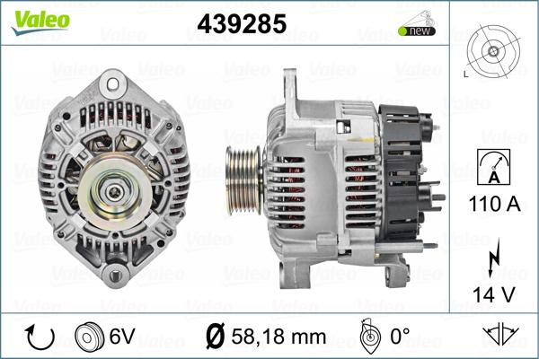 Valeo 439285 - Генератор autospares.lv