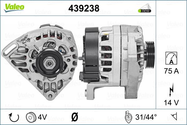 Valeo 439238 - Генератор autospares.lv