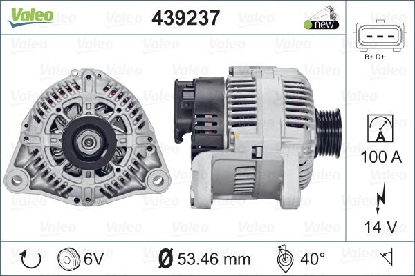 Valeo 439237 - Генератор autospares.lv