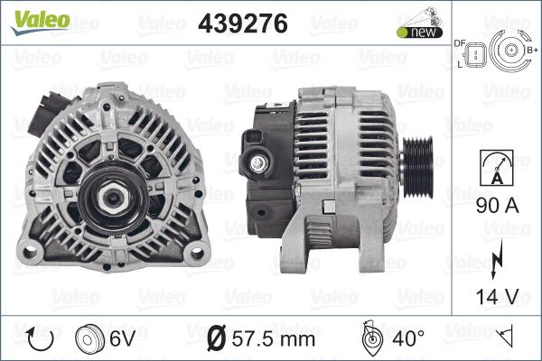 Valeo 439276 - Генератор autospares.lv