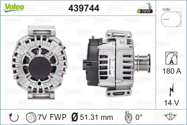 Valeo 439744 - Генератор autospares.lv