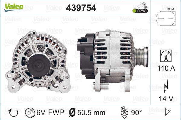 Valeo 439754 - Генератор autospares.lv