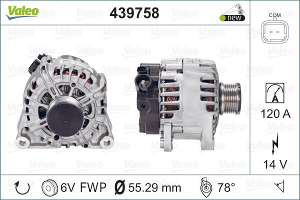 Valeo 439758 - Генератор autospares.lv