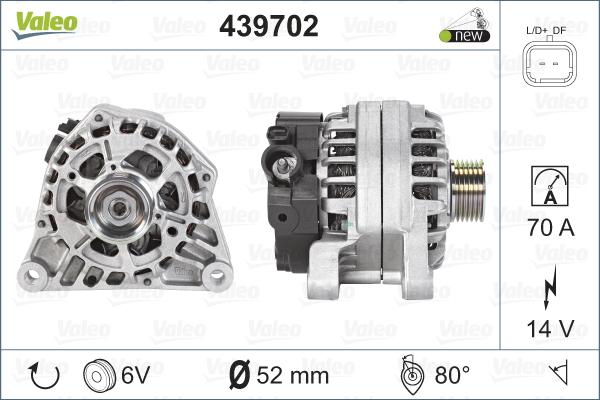 Valeo 439702 - Генератор autospares.lv