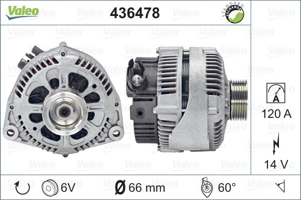 Valeo 436478 - Генератор autospares.lv