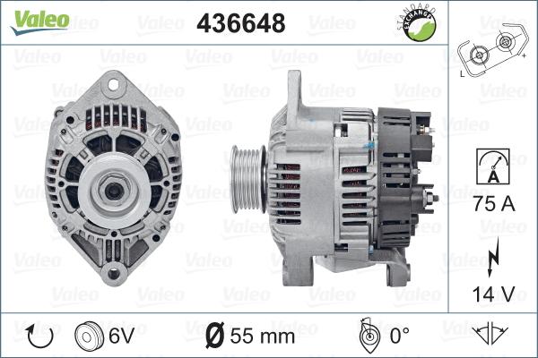 Valeo 436648 - Генератор autospares.lv