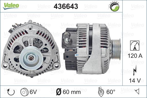 Valeo 436643 - Генератор autospares.lv