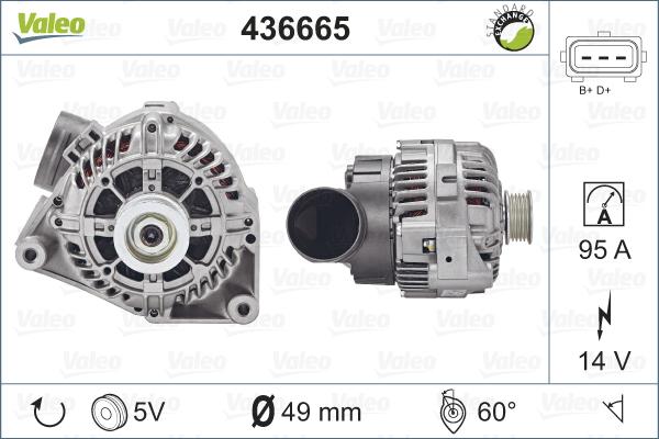 Valeo 436665 - Генератор autospares.lv