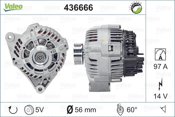 Valeo 436666 - Генератор autospares.lv