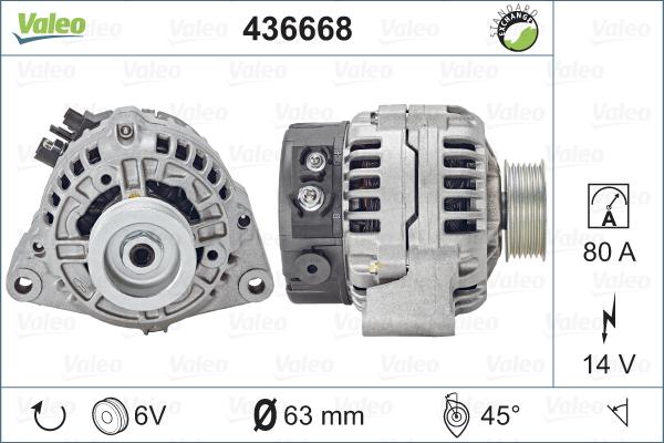 Valeo 436668 - Генератор autospares.lv