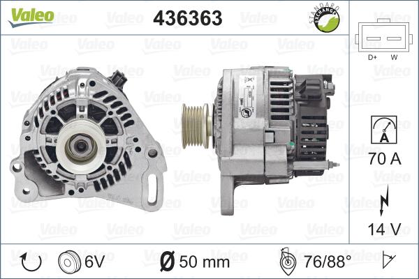 Valeo 436363 - Генератор autospares.lv