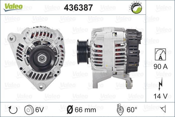 Valeo 436387 - Генератор autospares.lv