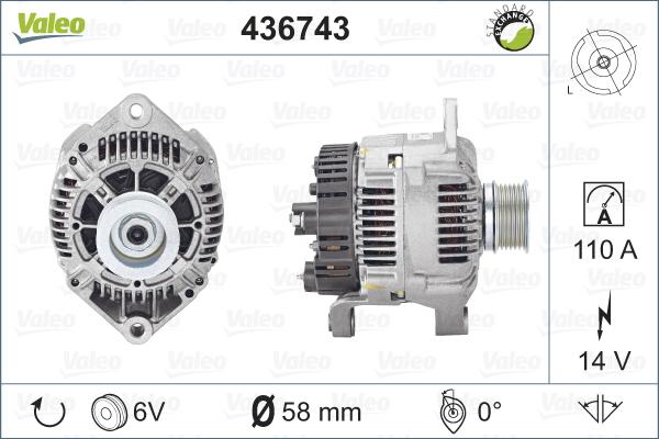 Valeo 436743 - Генератор autospares.lv