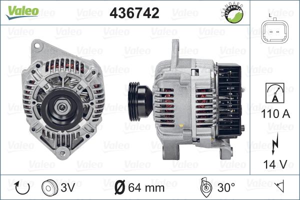 Valeo 436742 - Генератор autospares.lv