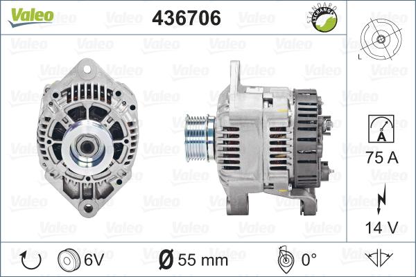 Valeo 436706 - Генератор autospares.lv