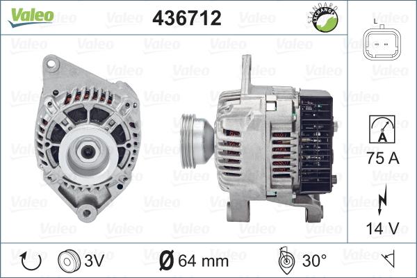 Valeo 436712 - Генератор autospares.lv