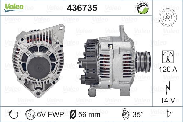 Valeo 436735 - Генератор autospares.lv