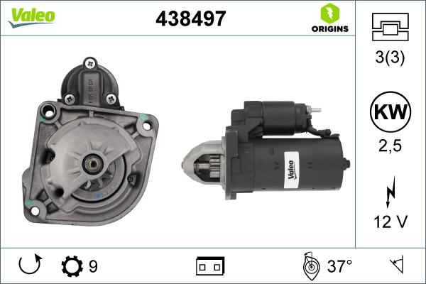 Valeo 438497 - Стартер autospares.lv