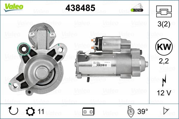 Valeo 438485 - Стартер autospares.lv