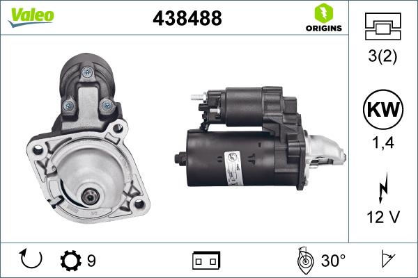 Valeo 438488 - Стартер autospares.lv