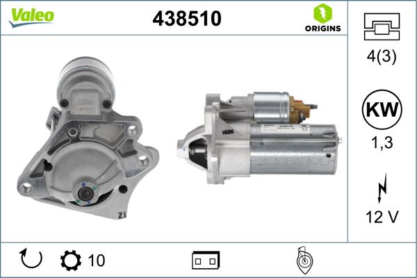 Valeo 438510 - Стартер autospares.lv