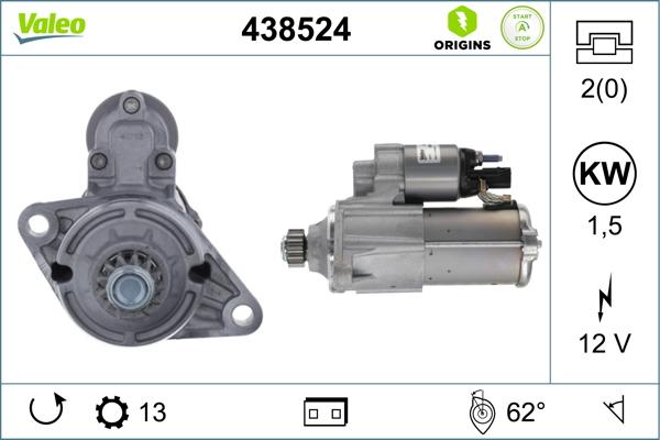 Valeo 438524 - Стартер autospares.lv