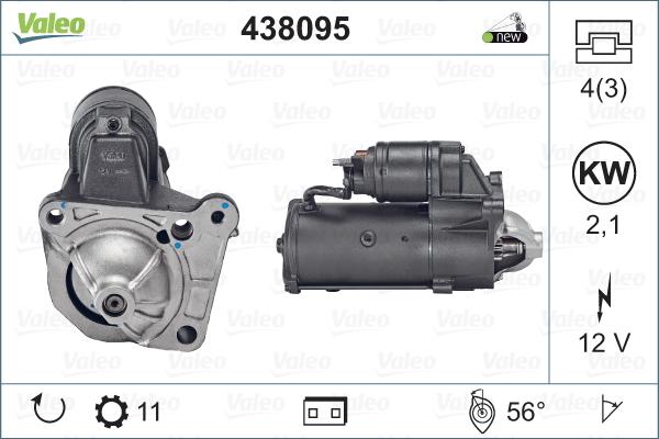 Valeo 438095 - Стартер autospares.lv