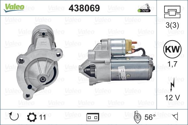 Valeo 438069 - Стартер autospares.lv