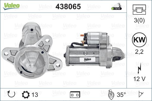 Valeo 438065 - Стартер autospares.lv