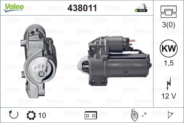 Valeo 438011 - Стартер autospares.lv