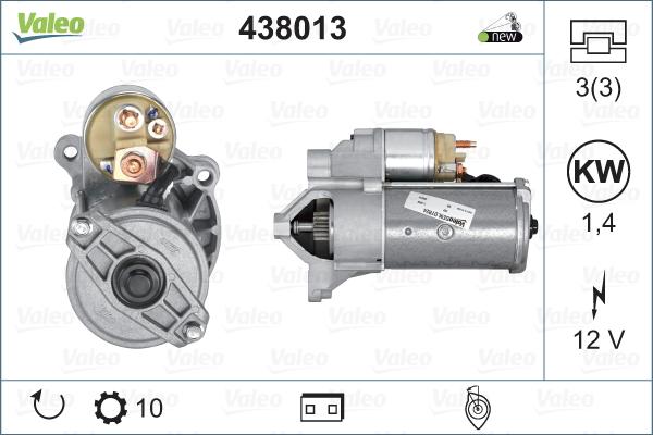 Valeo 438013 - Стартер autospares.lv