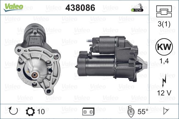 Valeo 438086 - Стартер autospares.lv