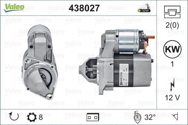 Valeo 438027 - Стартер autospares.lv