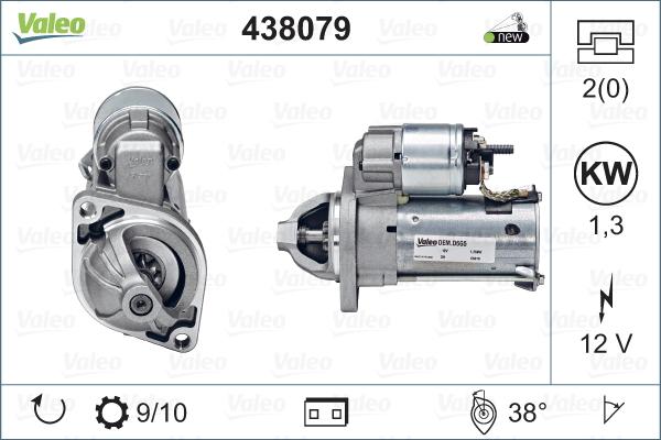 Valeo 438079 - Стартер autospares.lv