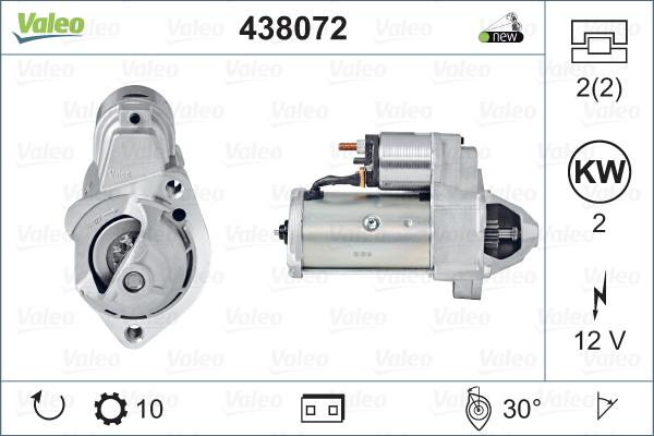 Valeo 438072 - Стартер autospares.lv