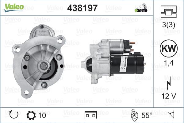 Valeo 438197 - Стартер autospares.lv